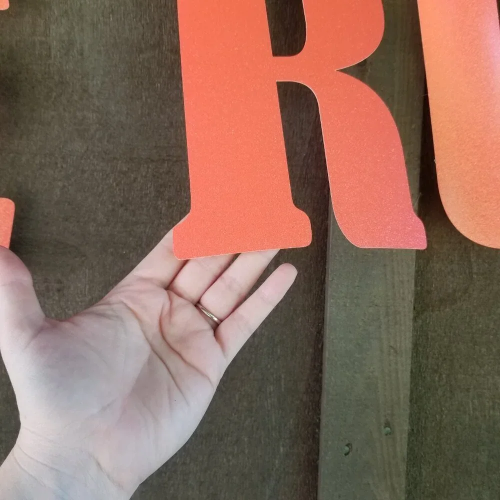 SCIENCE RULES- Paper Banner, Glitter, Coral Orange